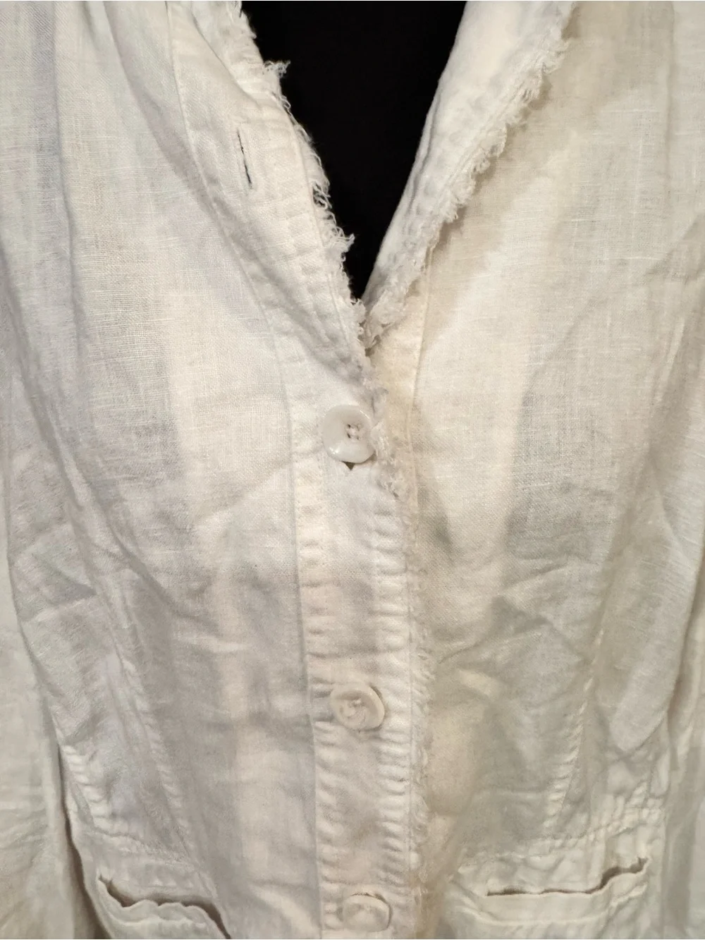 NWT Coldwater Creek Shabby Chic White Button-Down Shacket